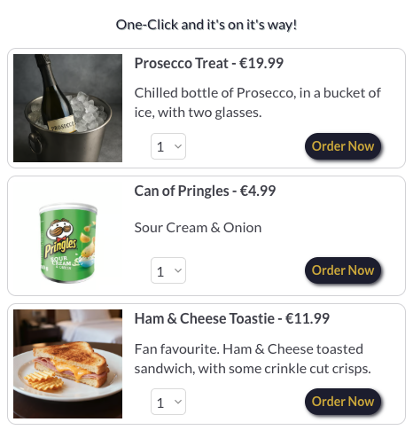 Room service guest portal on mobile